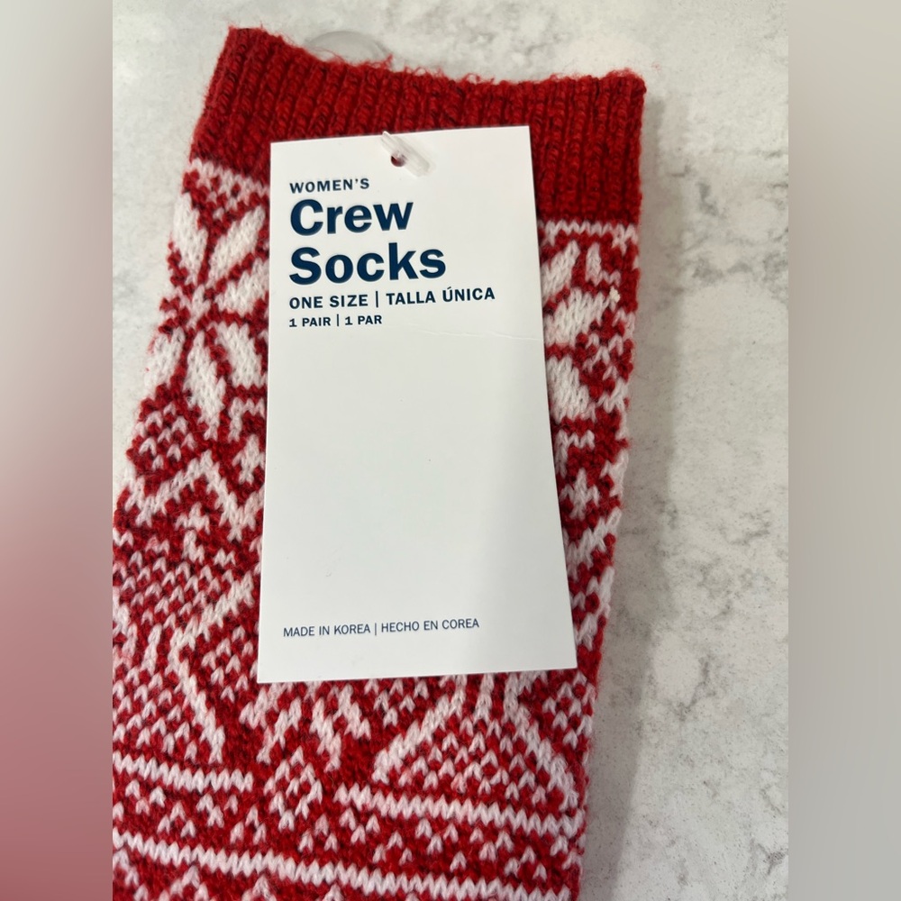 Old Navy Red Fair Isle Crew Socks - 1 Pair